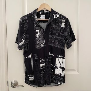 Zara newspaper print shirt